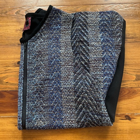 Patricia Palson Textured Blue & Grey Woven Zip Vest Sleeveless Jacket One Size - Picture 12 of 14